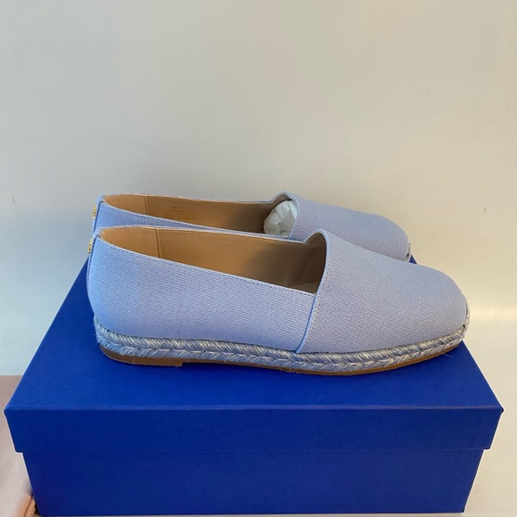 Stuart Weitzman NWB | Dree Canvas Espadrilles Sz 38 Light Blue - Picture 5 of 16